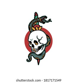 Skull Snake Tattoo Vector Design Stock Vector (Royalty Free) 1817171549 ...