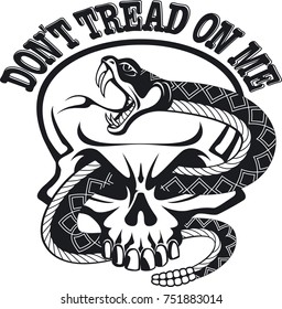 skull with snake and text, do not tread on me