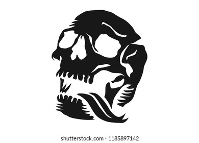 skull with snake tongue