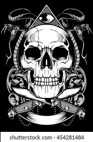 Skull Snake Vector Design