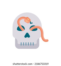 Skull Snake vector Solid Icon Design illustration. Halloween Symbol on White background EPS 10 File