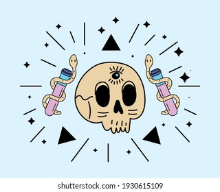 skull and snakes in spells