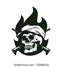 Skull soldier army logo mascot vector illustration