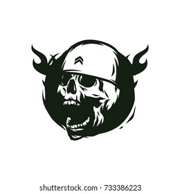 Skull soldier army logo mascot vector illustration