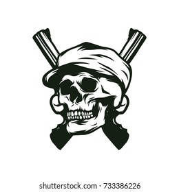 Skull soldier army logo mascot vector illustration