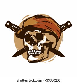Skull soldier army mascot logo design illustration