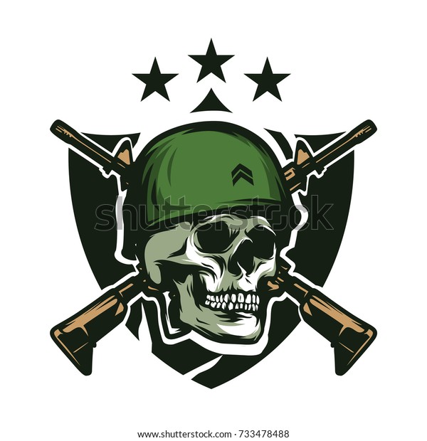 Skull Soldier Army Mascot Logo Design Stock Vector (Royalty Free ...