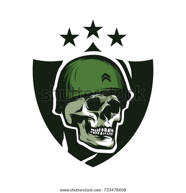 Skull Soldier Army Mascot Logo Design Stock Vector (Royalty Free ...