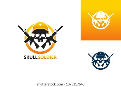 Skull Soldier Logo Template Design Vector, Emblem, Design Concept, Creative Symbol, Icon
