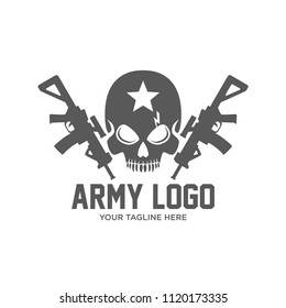 Skull Soldier Logo Template Design Vector, Emblem, Design Concept, Creative Symbol, Icon