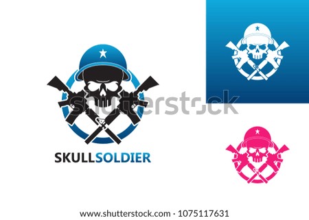Skull Soldier Logo Template Design Vector, Emblem, Design Concept, Creative Symbol, Icon