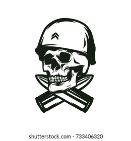 Skull soldier mascot logo vector illustration