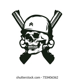 Skull soldier mascot logo vector illustration