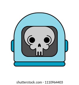 Skull in Space helmet. Dead space. Vector illustration