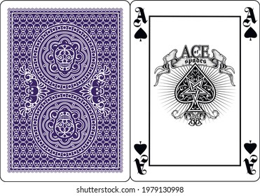 skull with spades, playing card 