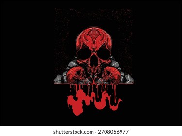 Skull with sparks fire abstract vector great for t-shirt design