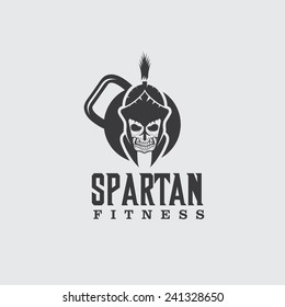 Skull Spartan Warrior Fitness Vector Design Template