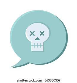 Skull speech bubble. Vector flat illustration