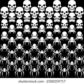 skull spider transformation halloween horror black white background