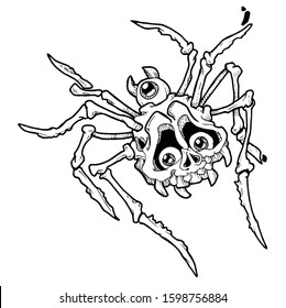 SKULL SPIDER VECTOR DRAWING STYLE
