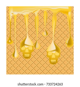 Skull Splash Icon Symbol Design. Vector illustration of honey skull splash. Halloween graphic.