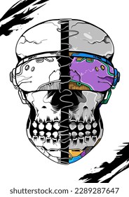 skull split open using VR