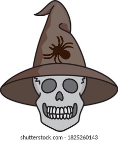 
Skull with a spooky hat