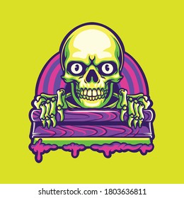 skull with squegee screen printing