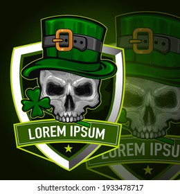 skull st patrick day sport logo in vector