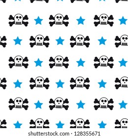 skull and star seamless pattern