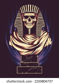 Skull Statue Vector Illustration T-Shirt Design