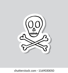 skull sticker doodle icon