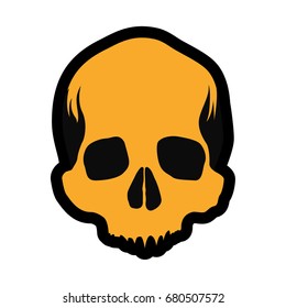 Skull for sticker, isolated vector illustration
