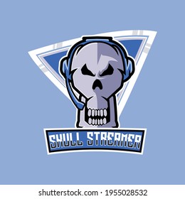 Skull Streamer Logo for Gaming, very good for your Esport team, and others, like your gaming team Youtube Games, Mobile APP Games, T-shirt design, Online Games Team, Esports, Tournament GamesTitle Gam