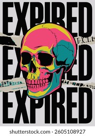 Skull streetwear t-shirt design vector