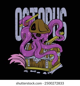 Skull Style vector octopus design