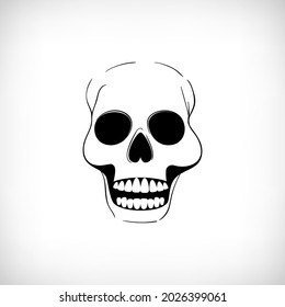 Skull. Stylized skeleton. Dead. Vinyl cutting and printing design. Vector illustration.