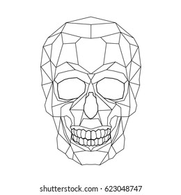 Skull stylized triangle polygonal model