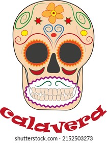 Skull (sugar skull, calavera) for the Day of the Dead in Mexico