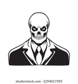 A skull and suit   tie