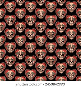 skull summer pattern vector design