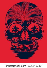 Skull Summer T Shirt Graphic Design