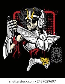 Skull Super Hero - Japanese Anime - A Design for Logos, Stickers, and T-Shirts