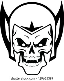 Skull with superhero mask