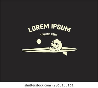 Skull surf logo illustration simple
