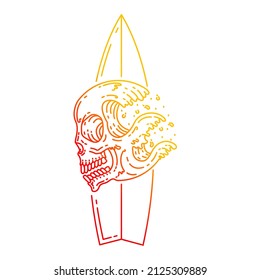 skull surf con arte de monolina