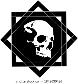 Skull Svg. Fashion Design. Fashion skull.Vector illustration isolated on white background. Skull shirt design. Skul cutting file for Silhouette and Cricut. svg
