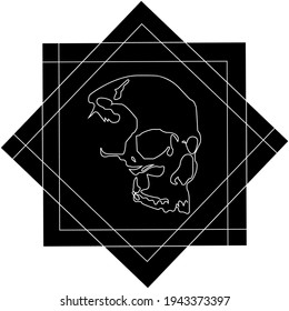 Skull Svg. Fashion Design. Fashion skull.Vector illustration isolated on white background. Skull shirt design. Skul cutting file for Silhouette and Cricut. svg