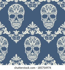 Skull Swirl Decorative Pattern