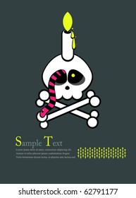 Skull switches on his head and climbs out of the eye worm. Illustration